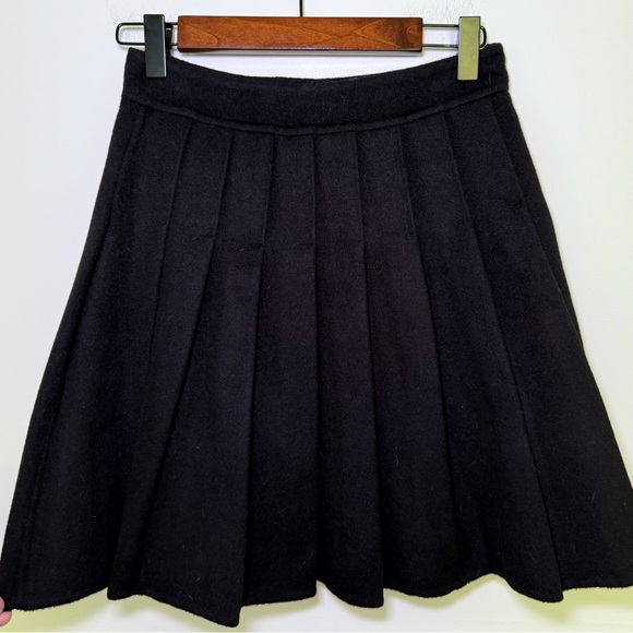Sailor Moon Black Wool Silk Blend Pleated Skirt Size Small